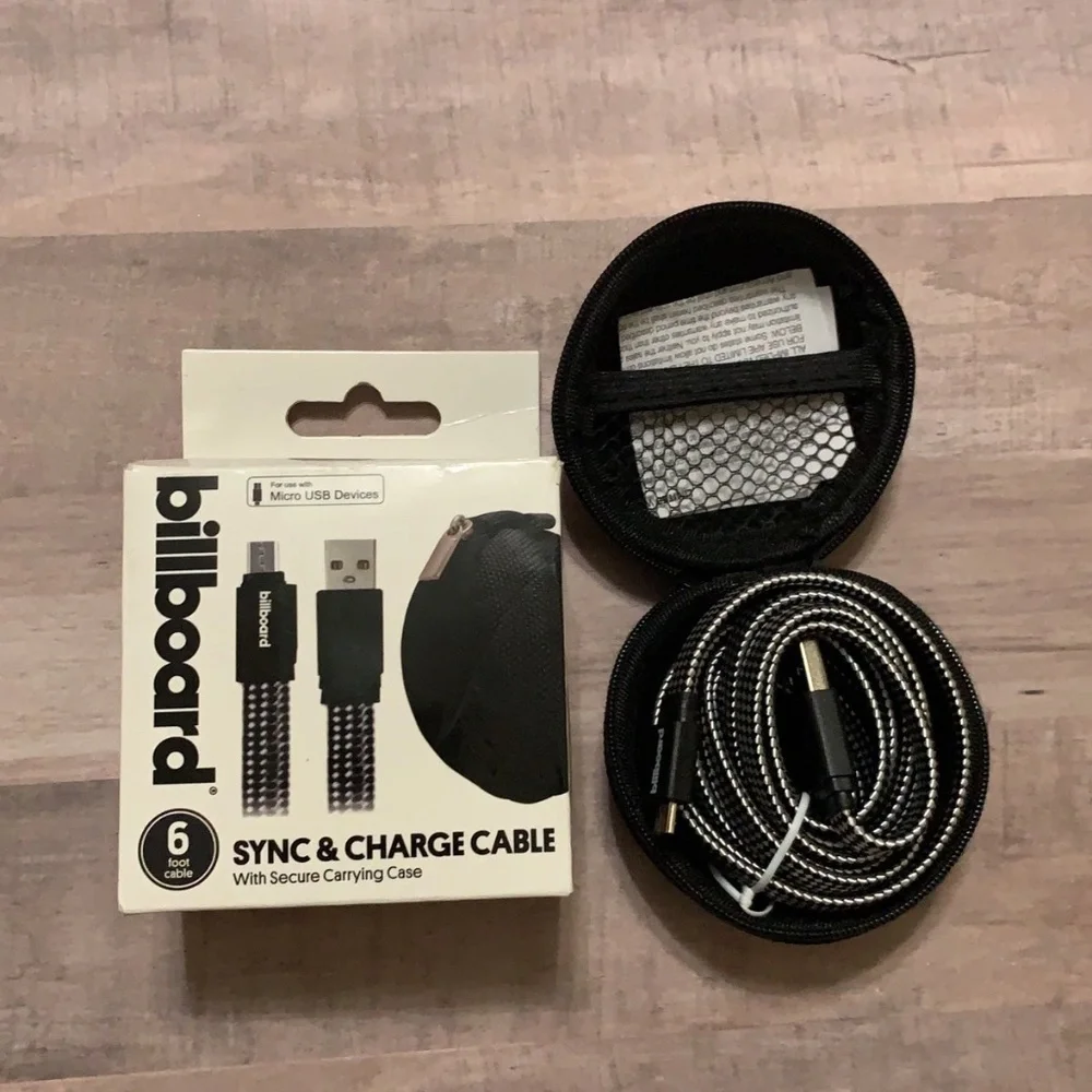 Billboard 6' Micro USB Sync & Charge Cable Black